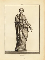 Hygie, déesse grecque et romaine de la santé et de la propreté, fille du dieu de la médecine Asclépios