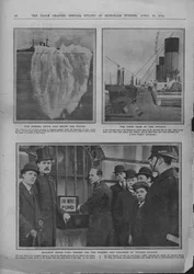 Iceberg, pont supérieur du Titanic, et fonds de la Mansion House, 20 avril 1912