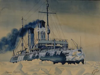 Brise-glace Krasin parmi les glaces dans la mer de Barents, 1932