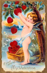 Si seulement tu étais mon Valentin, carte de Saint-Valentin américaine, 1910