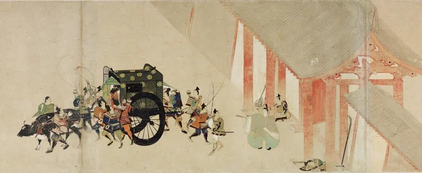 Conte illustré de la guerre civile de Heiji La visite impériale à Rokuhara 2 rouleau, 13e siècle