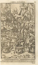 Illustration de De re metallica libri XII par Georgius Agricola, 1556