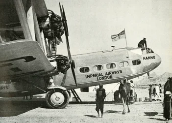 Avion biplan Handley-Page HP 42 de Imperial Airways Hanno, Gwadar, Baloutchistan, vers 1931-1940 1946