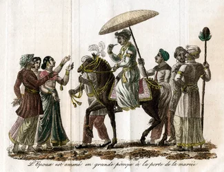 Procession de mariage indien, 19e siècle