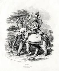 Indra, le dieu hindou de la lumière, 19ème siècle