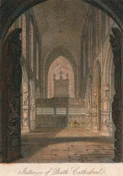 Intérieur de la cathédrale de Bath, XIXe siècle