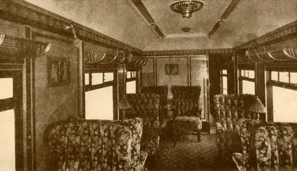 Intérieur du wagon Pullman, Marjorie, Southern Railway, 1930