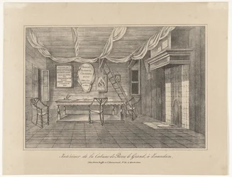 Intérieur de la maison du tsar Pierre à Zaandam, 1697, milieu du 19ème siècle