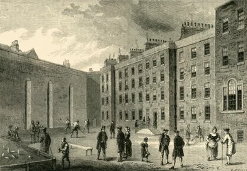 Intérieur de la prison de Fleet - Le court de raquette