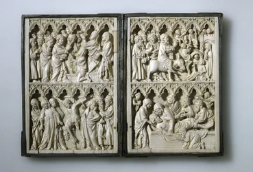 Diptyque en ivoire avec des scènes de la vie du Christ, propriété de la reine Jadwiga de Pologne, XIVe siècle