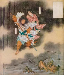 Izanagi et Izanami donnent naissance au Japon, vers 1870, 1925