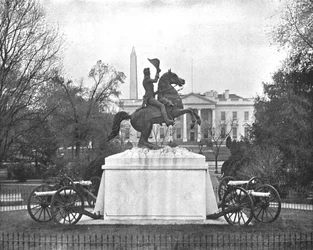 Statue de Jackson, Lafayette Square, Washington DC, USA, vers 1900