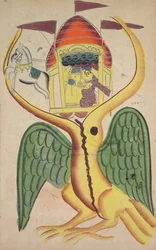 Jatayu empêche le char de Ravana, essayant de prévenir l