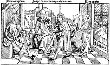 Joseph interprétant le rêve de Pharaon, 1493