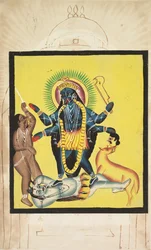 Kali debout sur Shiva, 1800s