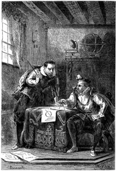 Kepler et Brahe travaillant ensemble