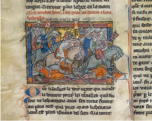 Le roi Arthur combattant les Saxons du Graal de Rochefoucauld