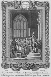 Le roi Charles Ier à la Chambre des communes, vers 1787