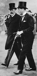 Le roi George V et son fils, le prince Edward, duc de Windsor, années 1930