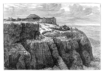 Maison du roi Théodore à Magdala, Éthiopie, vers 1868