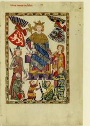 Roi Venceslas II de Bohême du Codex Manesse, entre 1305 et 1340