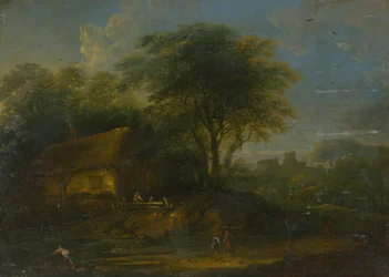 Paysage avec pêcheur