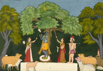 Krishna divertit ses compagnons, vers 1760-1765