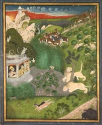 Dames tirant depuis un pavillon, vers 1810