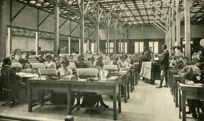 Dames employées à la tabulation des retours du recensement américain, 1901