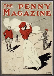 Golfeuse prenant un swing sur la couverture de 
