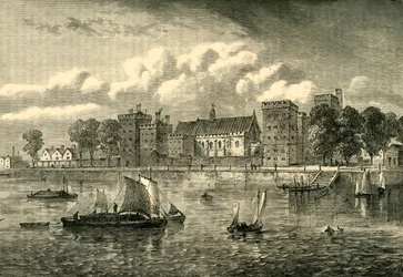 Palais de Lambeth depuis la Rivière, 1709, vers 1878