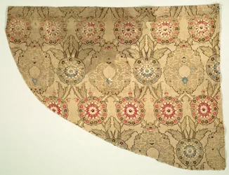 Lampas avec motif floral double ogival sur fond à carreaux, 1550-1575