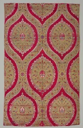 Lampas avec médaillons floraux en treillis ogival, 1550-1575