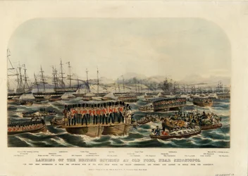 Débarquement de la division britannique à Old Fort, près de Sébastopol, 1854