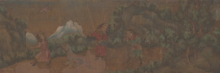Paysage avec figure dans un cadre boisé