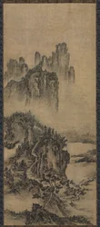 Paysage avec un temple lointain, début des années 1500