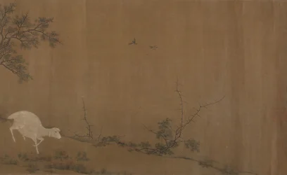 Paysage avec des chèvres