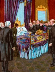 Derniers moments de la reine Victoria - Scène à Osborne House, 1901 vers 1902