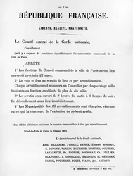 Le Comité Central de la Garde Nationale, des affiches politiques françaises de la Commune de Paris