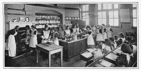 Apprendre à cuisiner, Londres, vers 1900-1901