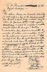 Lettre à Benjamin West, président de la Royal Academy, 1803 1904