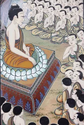 Vie du Bouddha Le Bouddha a gagné de nombreux adeptes. À une occasion, 1250 moines se sont rassemblés spontanément pour entendre son enseignement (ce jour est commémoré comme une fête dans les pays bouddhistes)