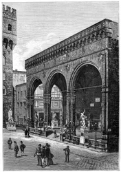 Loggia dei Lanzi, Piazza della Signoria, Florence, Italie, 1882