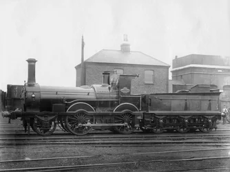 Locomotive London & South Western Railway LSWR No 148, Colne avec son tender, vers 1880