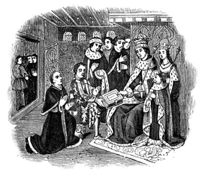 Lord Rivers et Caxton devant Édouard IV, 15ème siècle, 1910