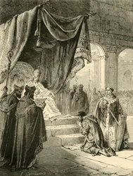 Louis le Pieux faisant pénitence pour le traitement de son neveu Bernard, vers 818, 1890