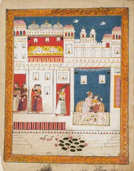 Amoureux dans une scène de palais