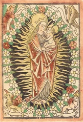 Madone et Enfant dans un Rosaire, vers 1480