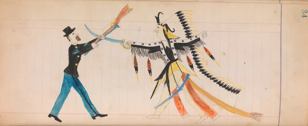 Registre Maffet : chef indien et soldat, vers 1874-81