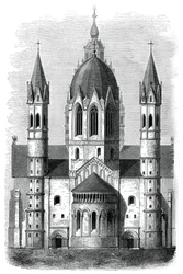 Cathédrale de Mayence, Rhin, Allemagne, 12e et 13e siècle, 1870